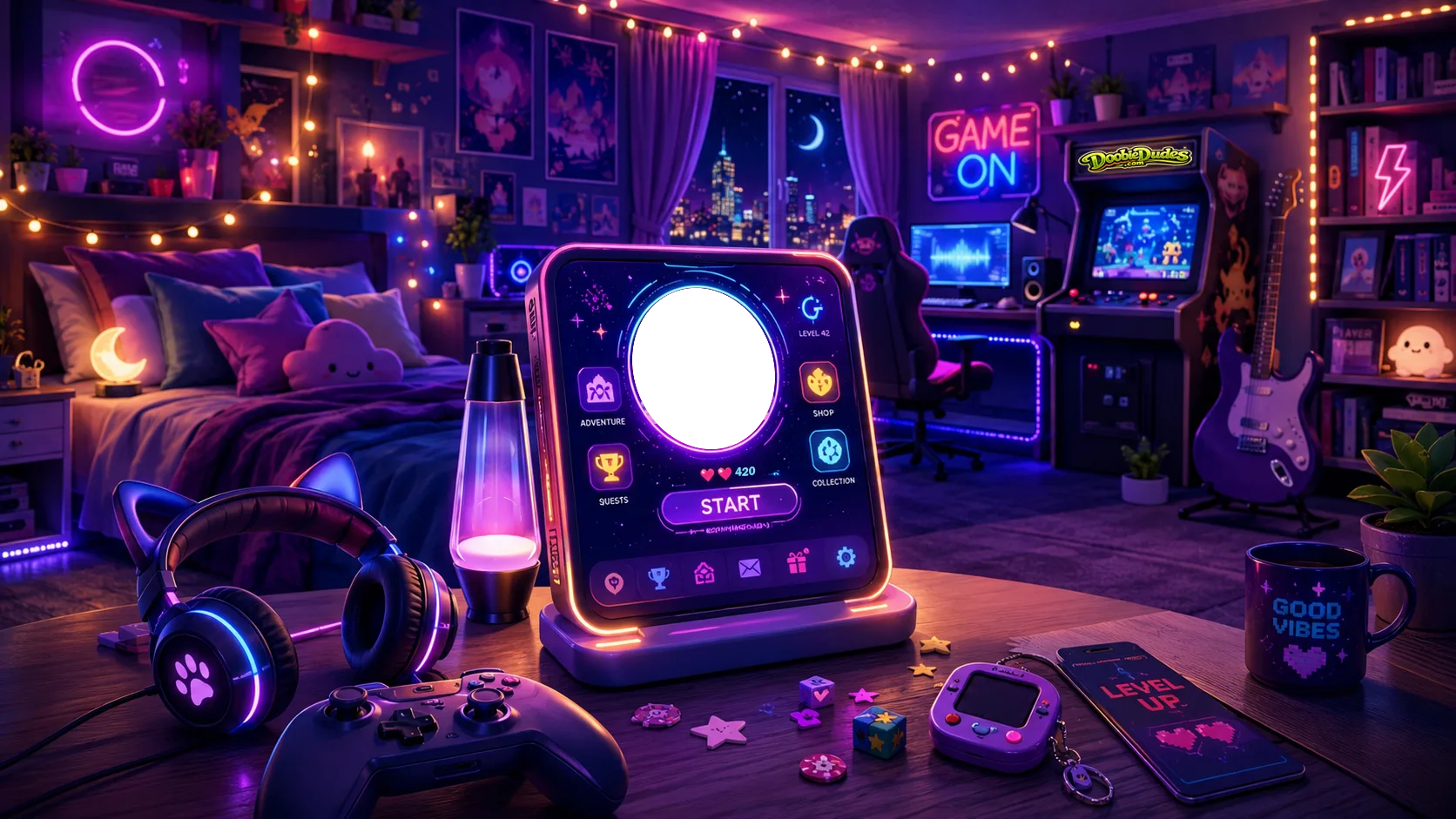 Interactive neon room