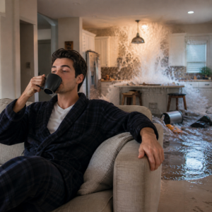Casual Calm Amid Kitchen Chaos